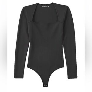 Abercrombie & Fitch Black Squareneck long sleeve bodysuit